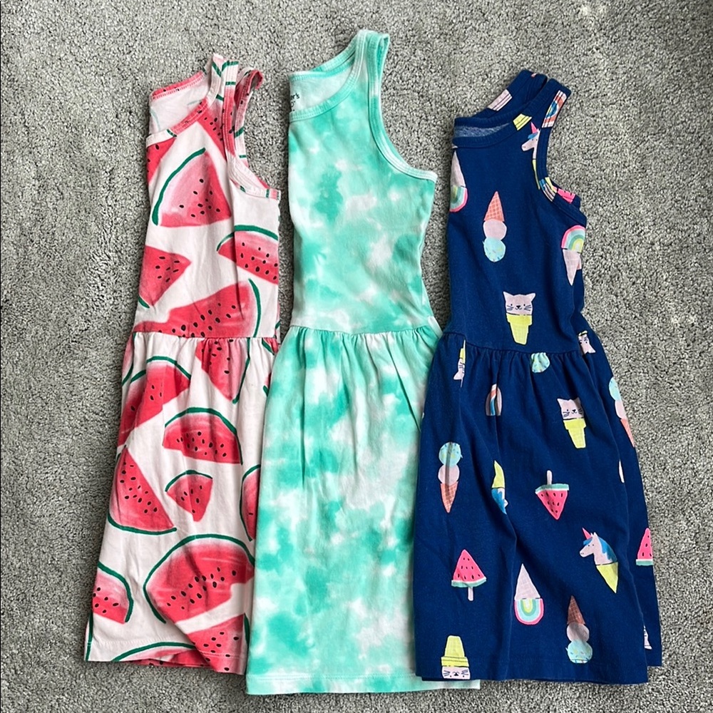 Lot of 3 Carter’s cotton tank dresses